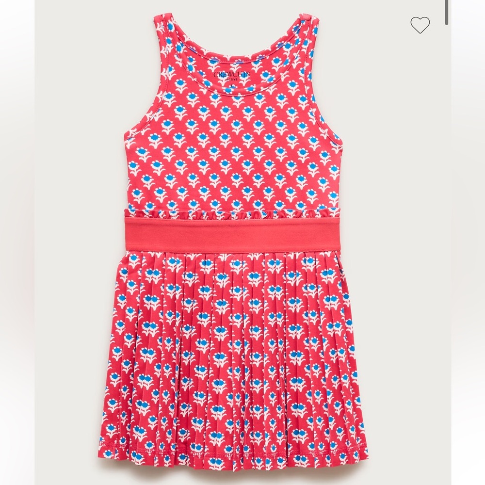 New with tags J.Crew Girls' Red Floral match point Sleeveless performance Dress